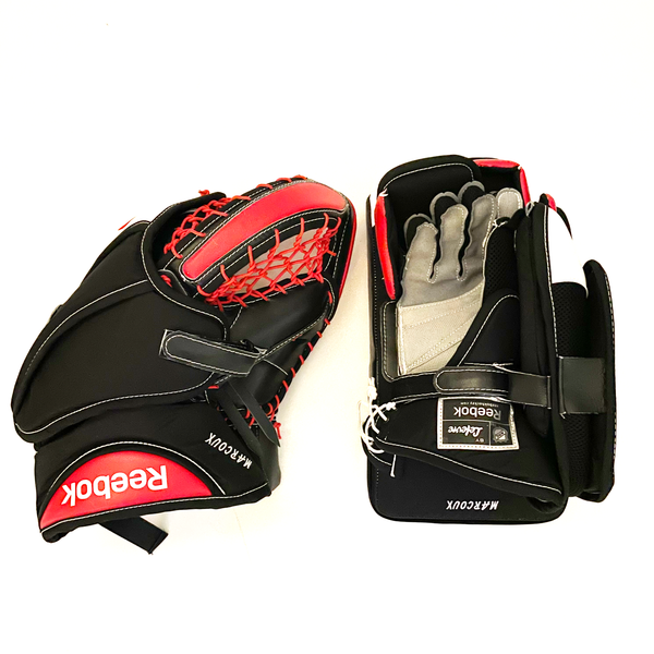 Reebok Premier - New Pro Stock Goalie Glove Set (Black/White/Red)