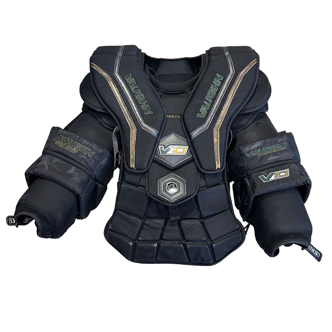 Vaughn Velocity V10 Pro Spec - Used Pro Stock Goalie Chest Protector (Black)