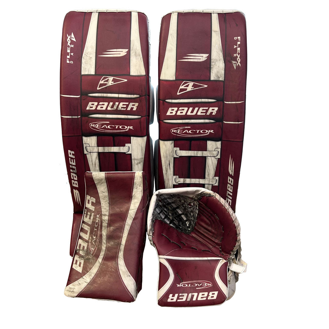 Bauer Vapor Hyperlite 2 - Used Pro Stock Goalie Full Set (Maroon) *Dressed as Bauer Reactor*