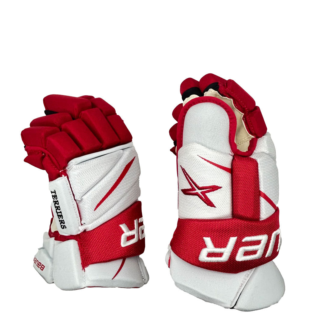 Bauer Vapor 2X Pro- NCAA Pro Stock Hockey Gloves (White/Red)