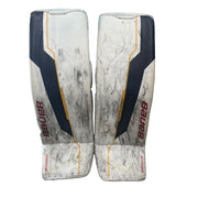 Bauer Supreme Shadow - Used Pro Stock Goalie Pads (White/Navy/Yellow)