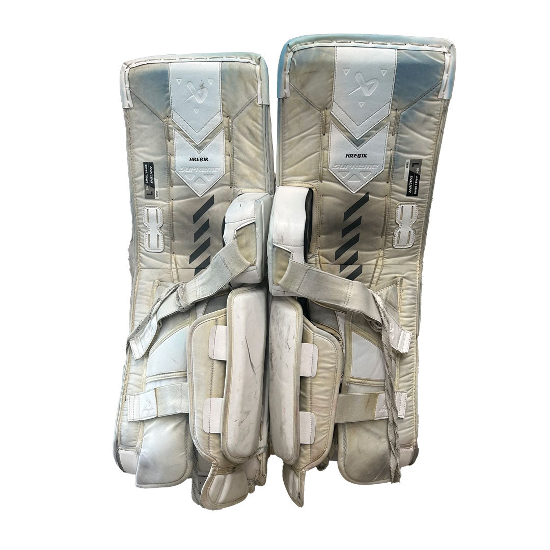 Bauer Supreme Shadow - Used Pro Stock Goalie Pads (White/Navy/Yellow)