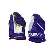 Bauer Vapor 2X Pro - NCAA Pro Stock Hockey Gloves - Intermediate (Purple/White)