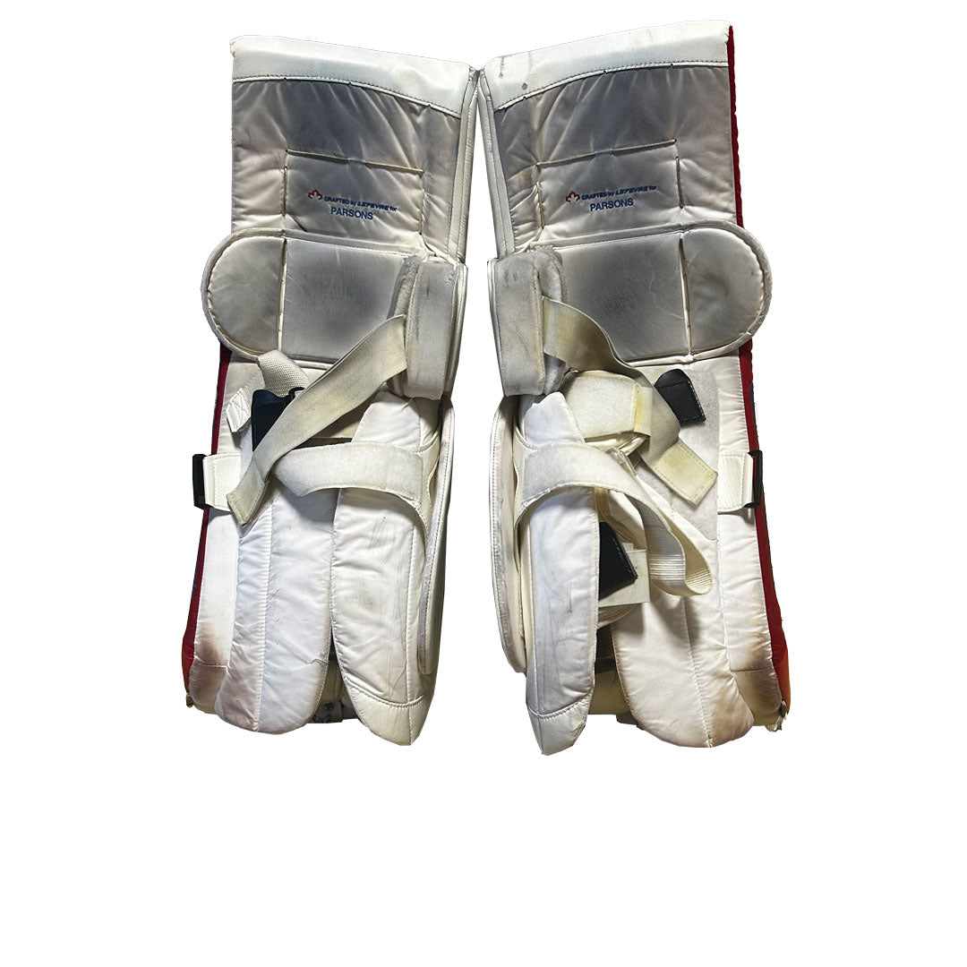 TRUE L12.2 - Used Pro Stock Goalie Pads (White/Blue/Red)