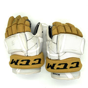 CCM HG12PP - Used NHL Pro Stock Glove - Vegas Golden Knights - Brayden McNabb (White/Gold)