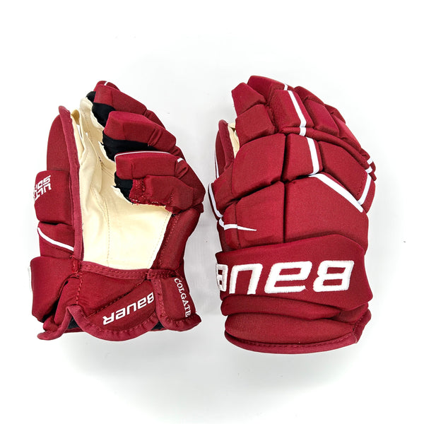 Bauer Supreme Ultrasonic - NCAA Pro Stock Gloves - (Maroon/White)
