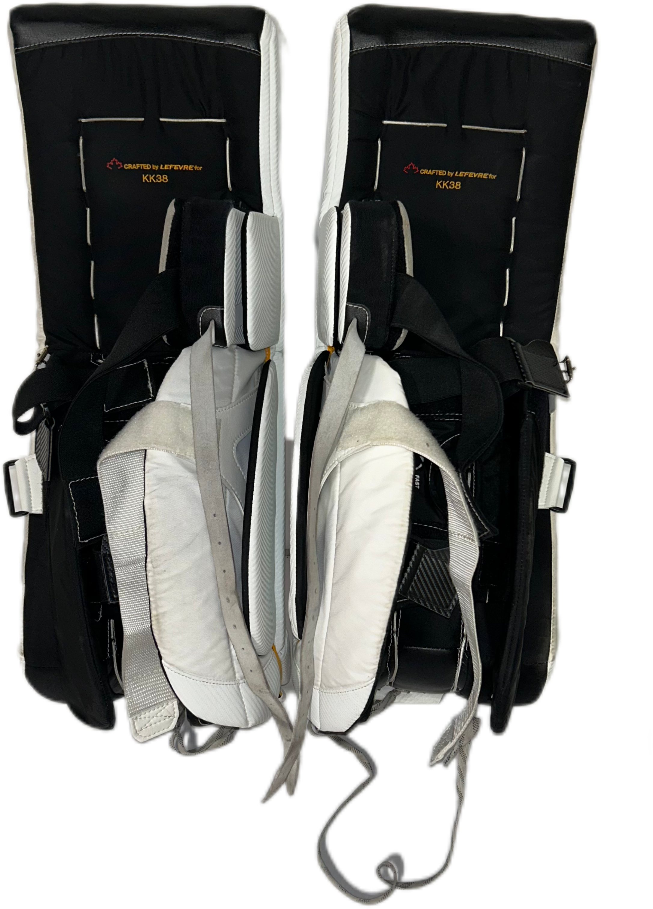 TRUE L12.2 - Used Pro Stock Goalie Pads (White/Yellow/Black)