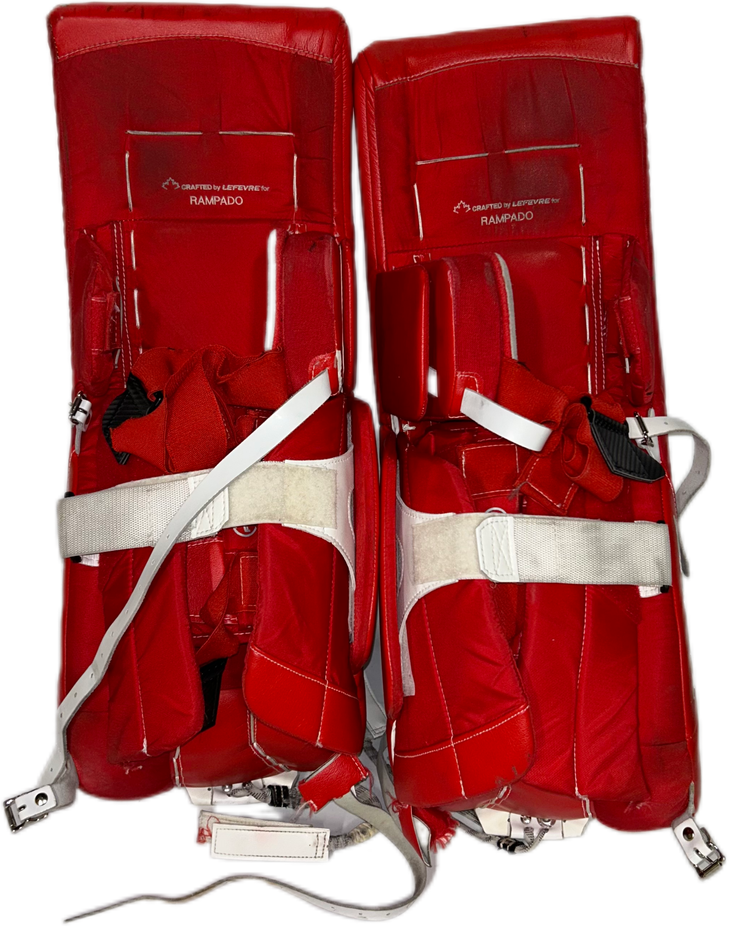 TRUE L20.1 - Used Pro Stock Goalie Pads (Red/White/Black)