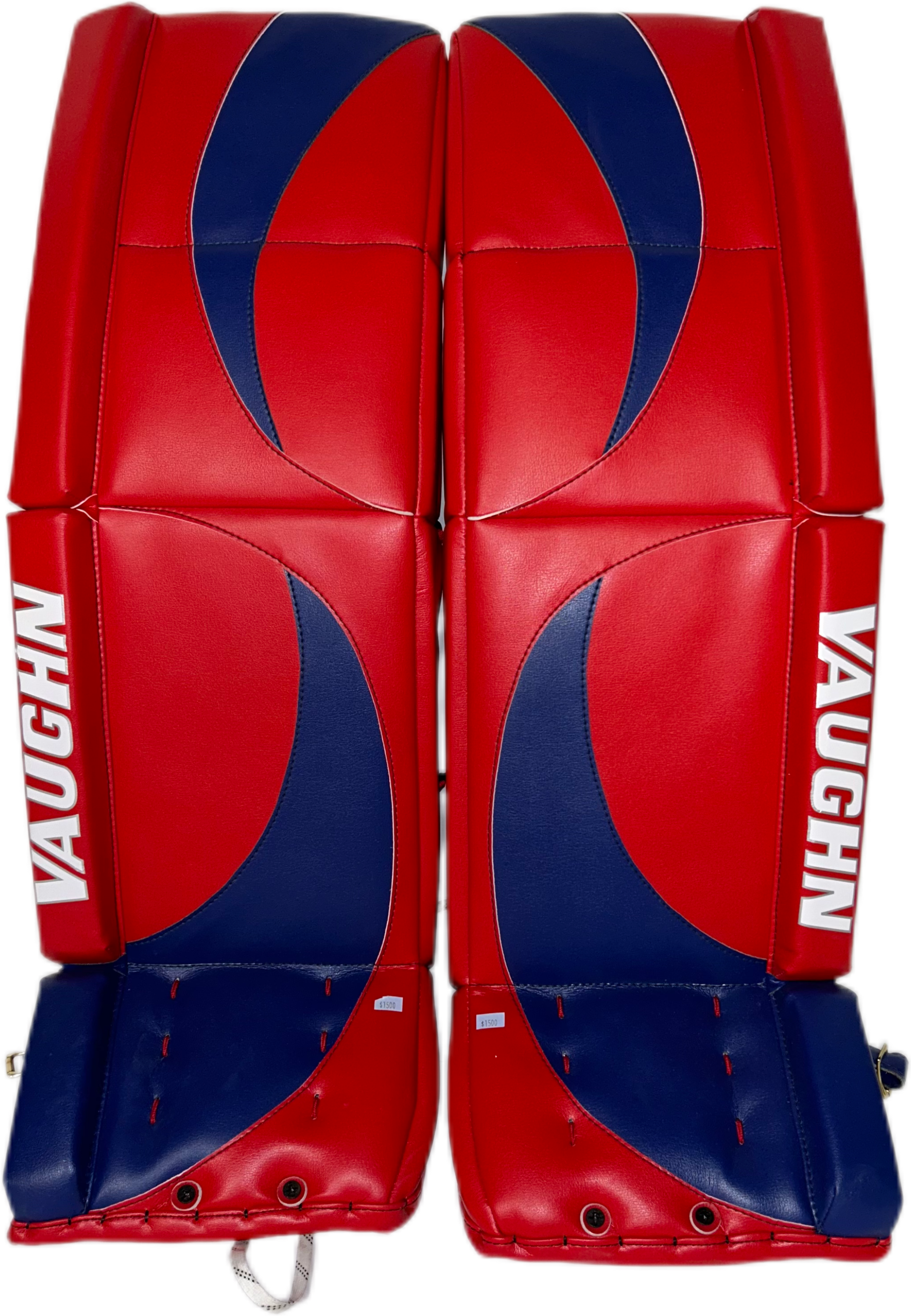 Vaughn Velocity V9 - NHL Pro Stock Goalie Pads - Keith Kinkaid (Red/Blue)