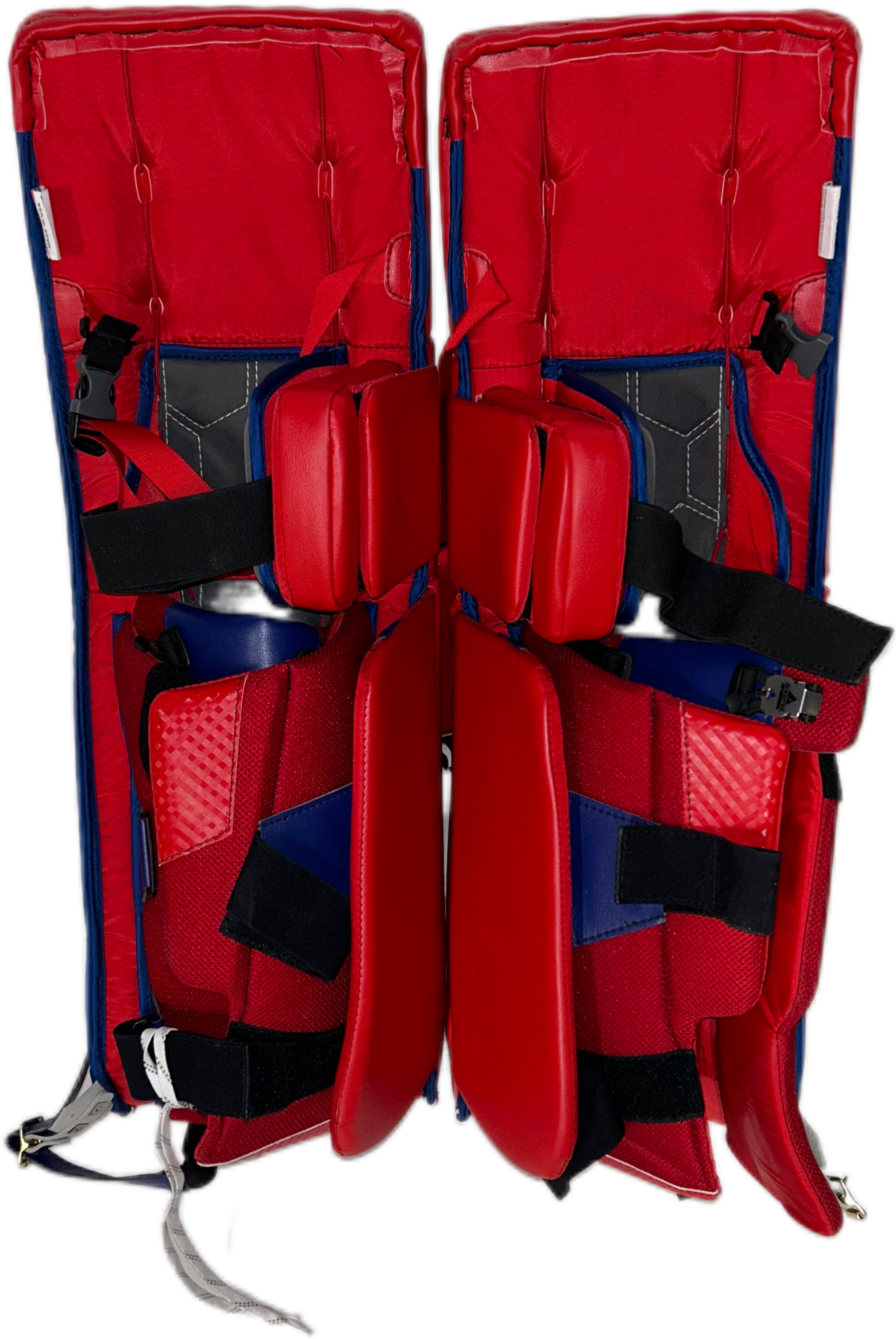 Vaughn Velocity V9 - NHL Pro Stock Goalie Pads - Keith Kinkaid (Red/Blue)