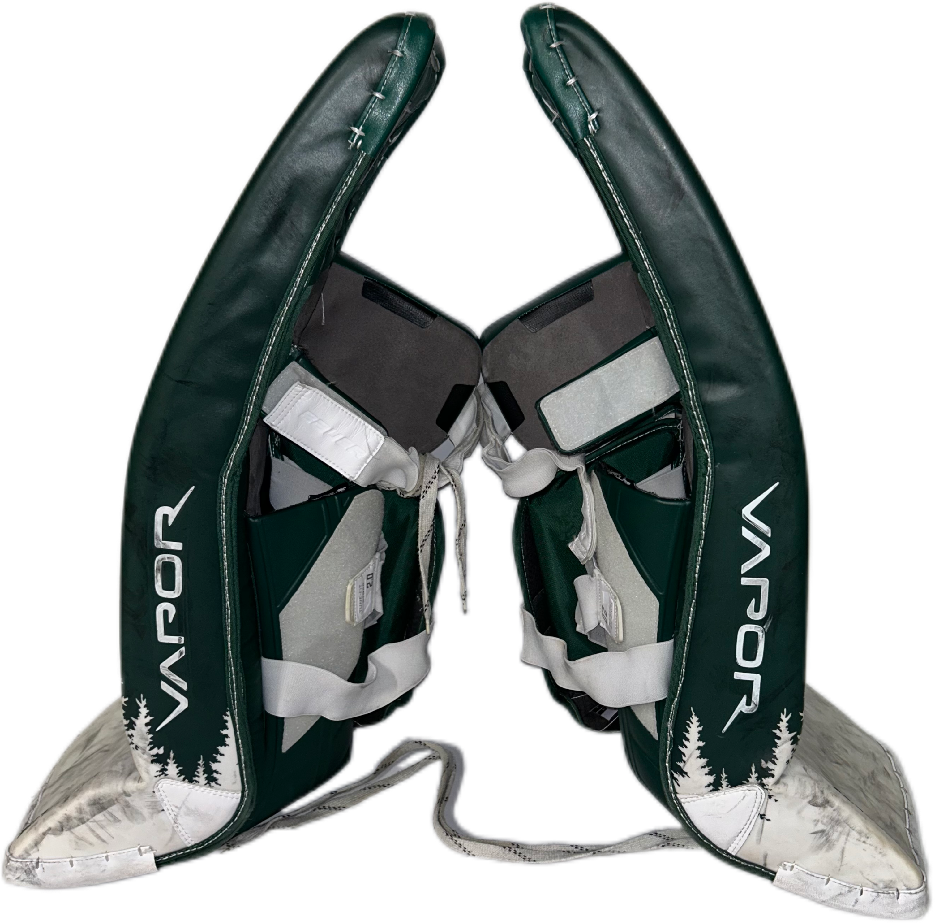 Bauer Vapor Hyperlite - Used Pro Stock Goalie Pads (Green/White)