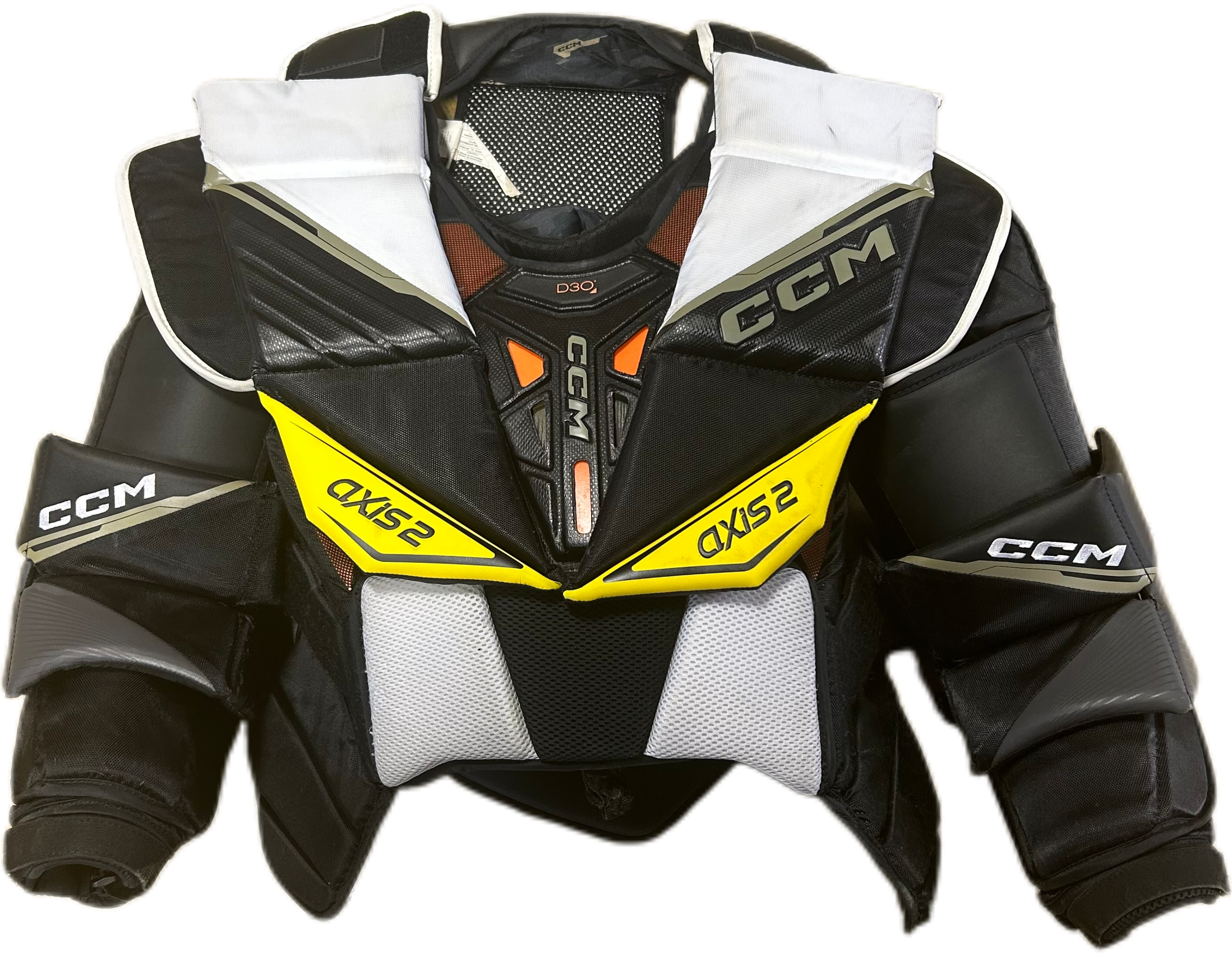 CCM Axis 2 - Used Pro Stock Goalie Chest Protector (Black/White)