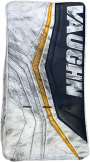 Vaughn Velocity V10 - Used Pro Stock Goalie Blocker (White/Navy/Yellow) #2