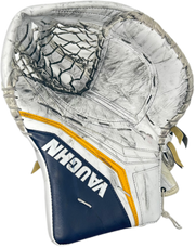Vaughn Velocity V10 - Used Pro Stock Goalie Glove (White/Navy/Yellow) #2