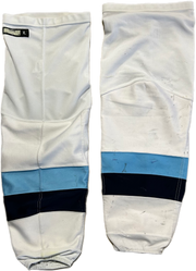 AHL - Used CCM Pro Stock Socks (White/Navy/Blue)