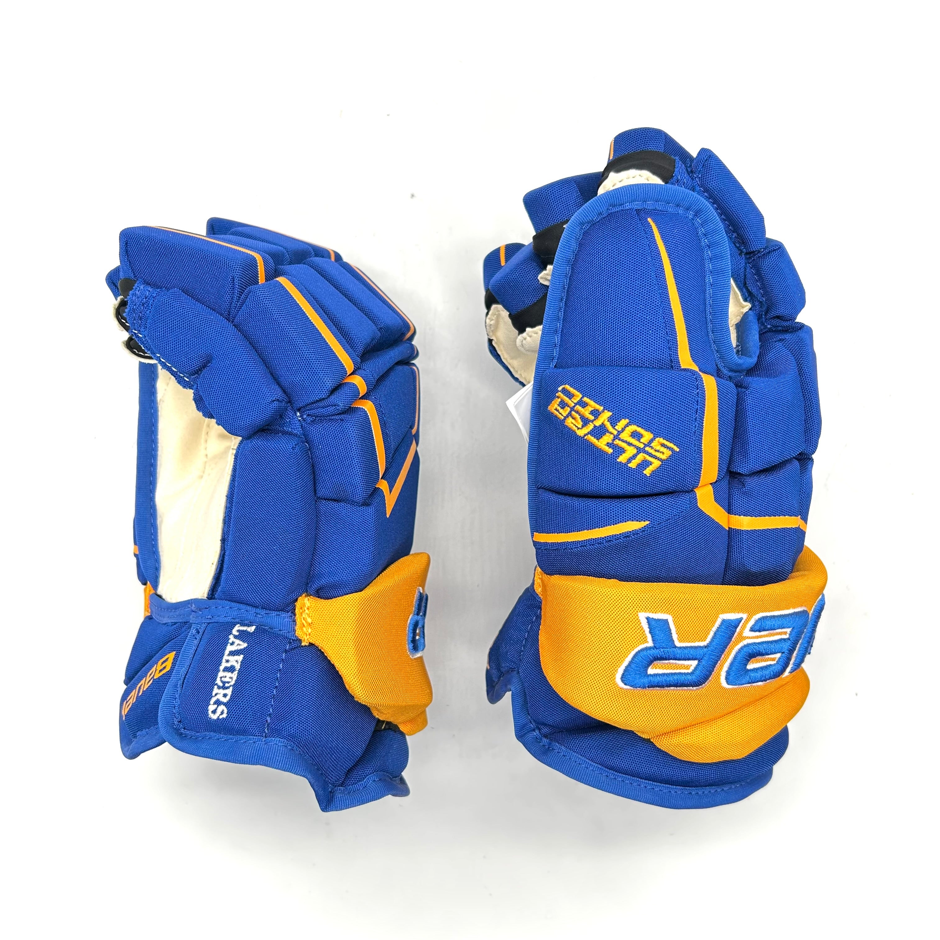 Bauer Supreme Ultrasonic - NCAA Pro Stock Hockey Gloves (Blue/Yellow)