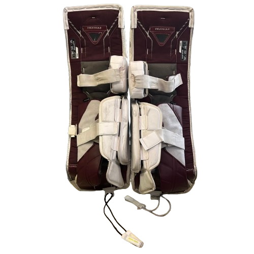 Bauer Vapor Hyperlite 2 - Used Pro Stock Goalie Pads (White/Maroon)