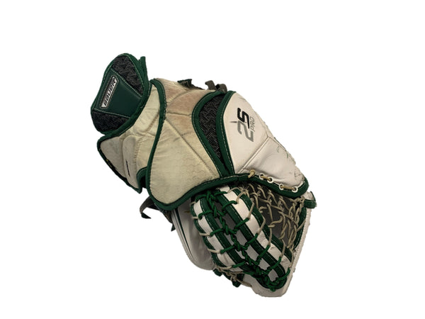 Bauer Supreme 2S Pro - Used Pro Stock Goalie Glove - (White/Green)
