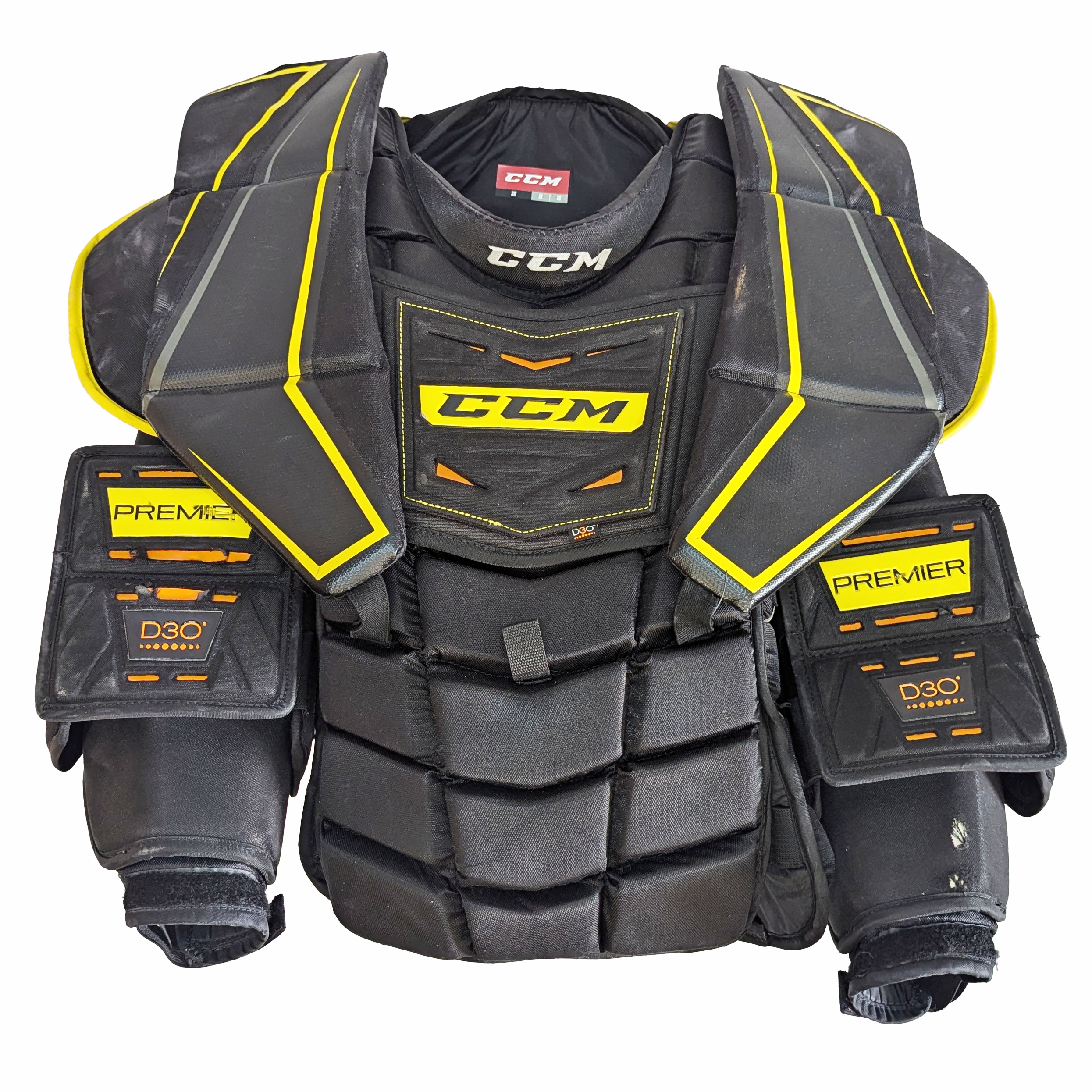CCM Premier Pro - Used Pro Stock Goalie Chest Protector (Black/Yellow)