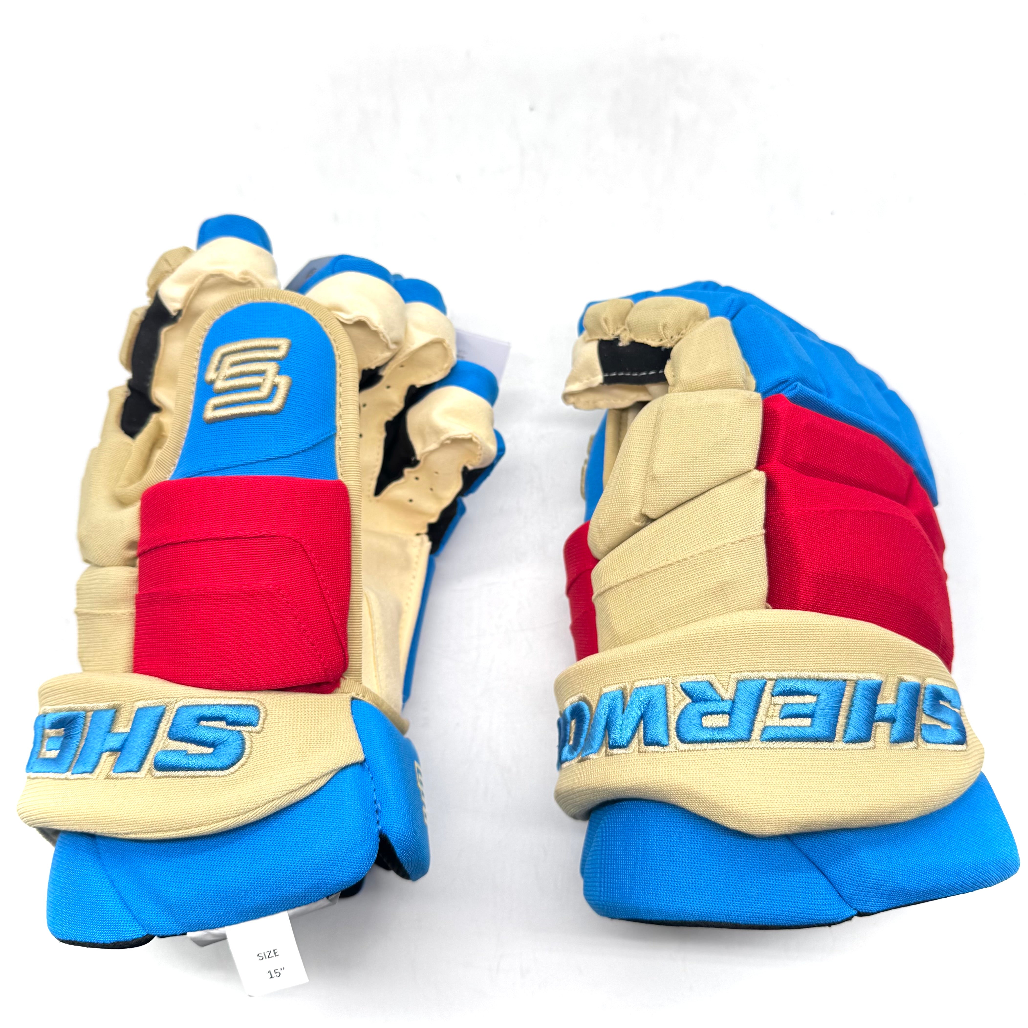 Sherwood Pro - NHL Pro Stock Glove - New York Rangers (Sky Blue/Tan/Red)