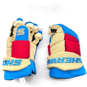 Sherwood Pro - NHL Pro Stock Glove - New York Rangers (Sky Blue/Tan/Red)