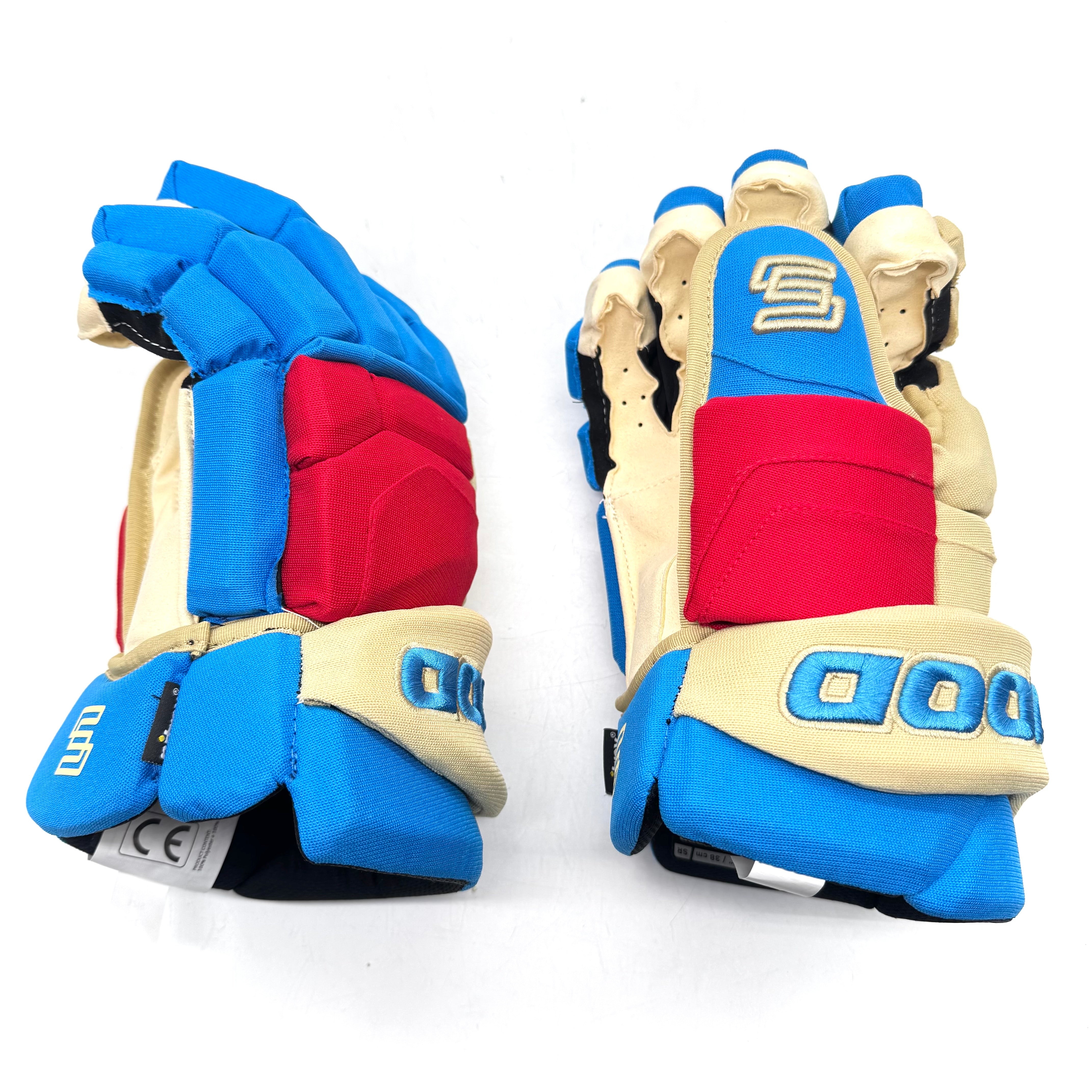 Sherwood Pro - NHL Pro Stock Glove - New York Rangers (Sky Blue/Tan/Red)