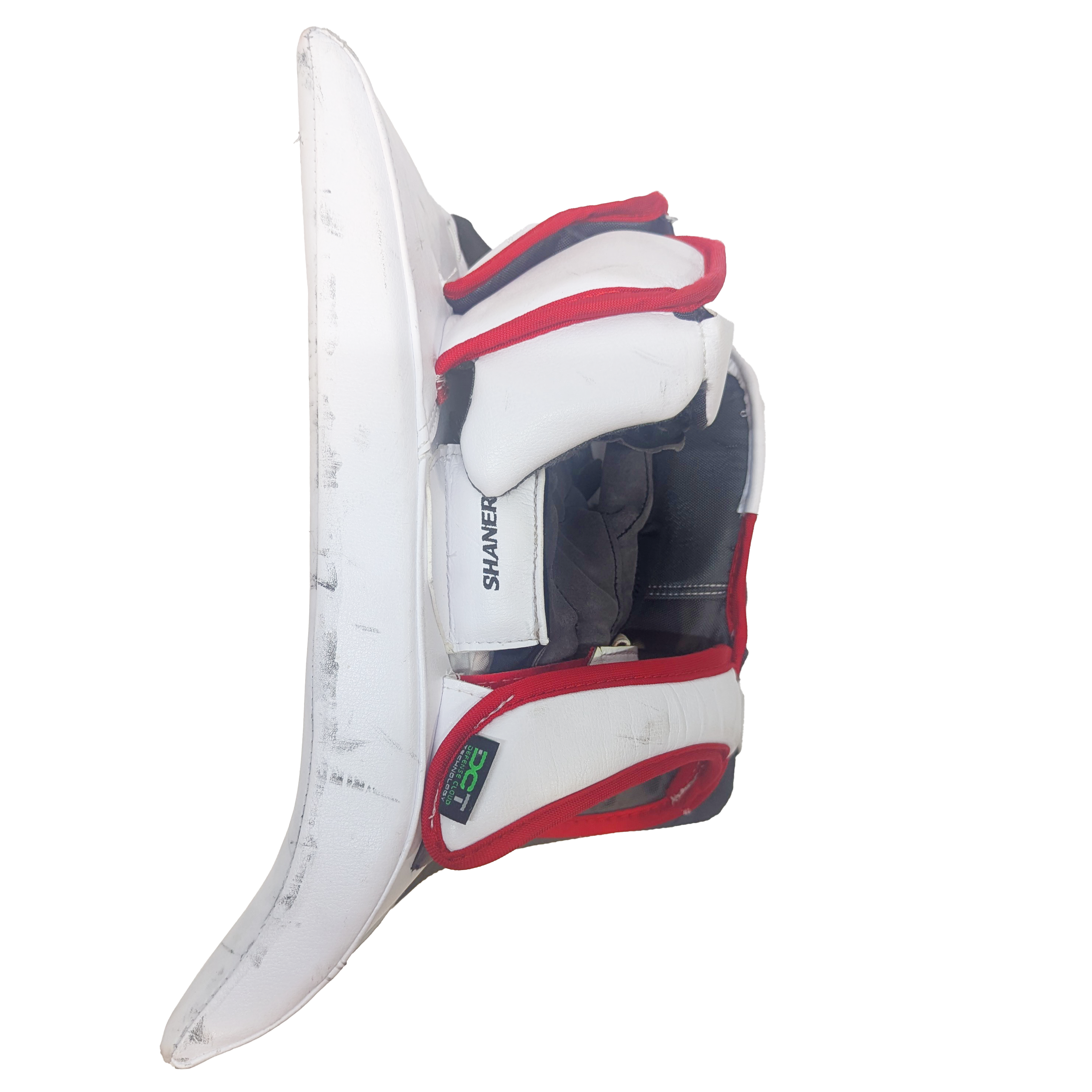Bauer Supreme Shadow - NCAA Used Pro Stock Goalie Blocker (White/Red)