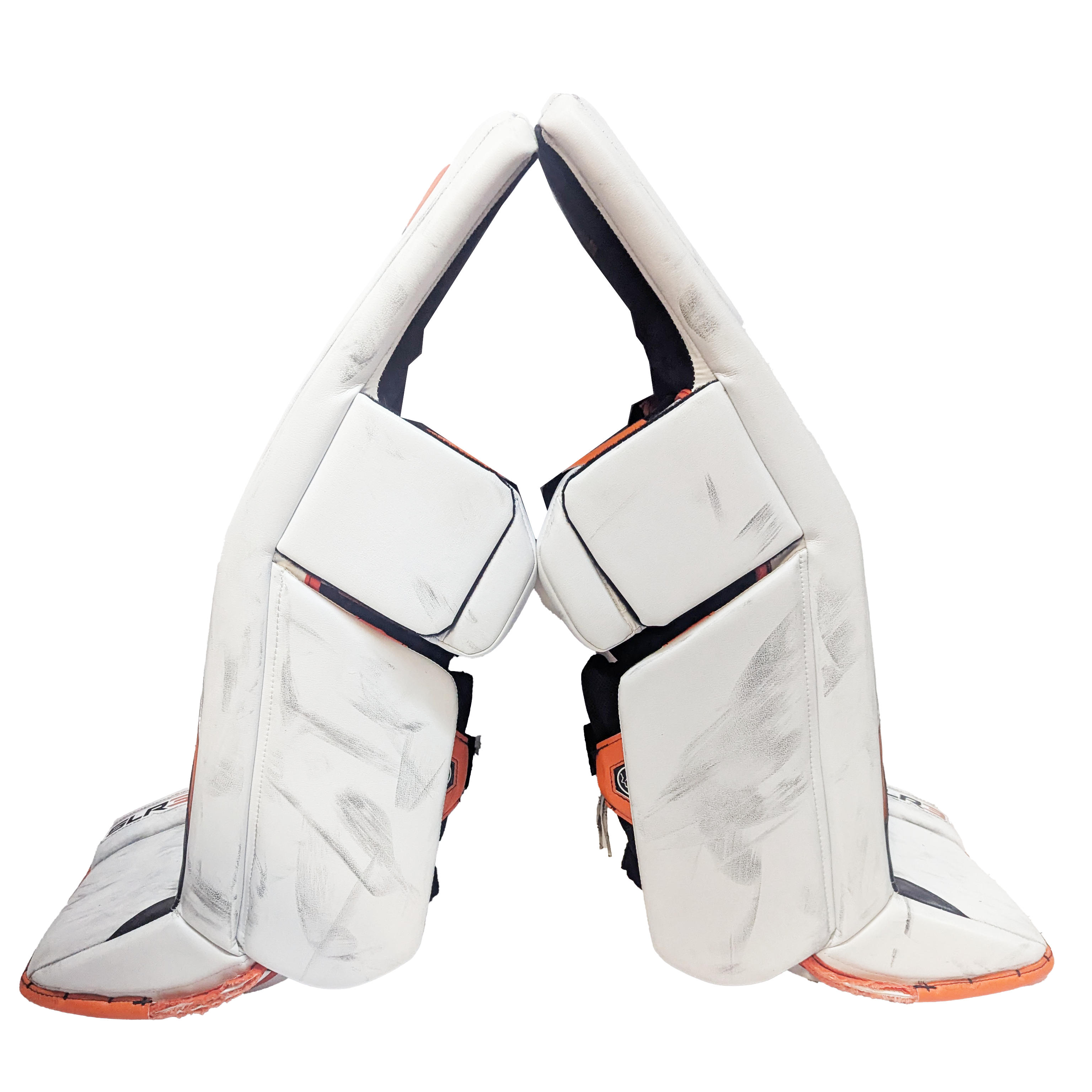 Vaughn Ventus SLR3 - Used Pro Stock Goalie Pads (White/Orange)