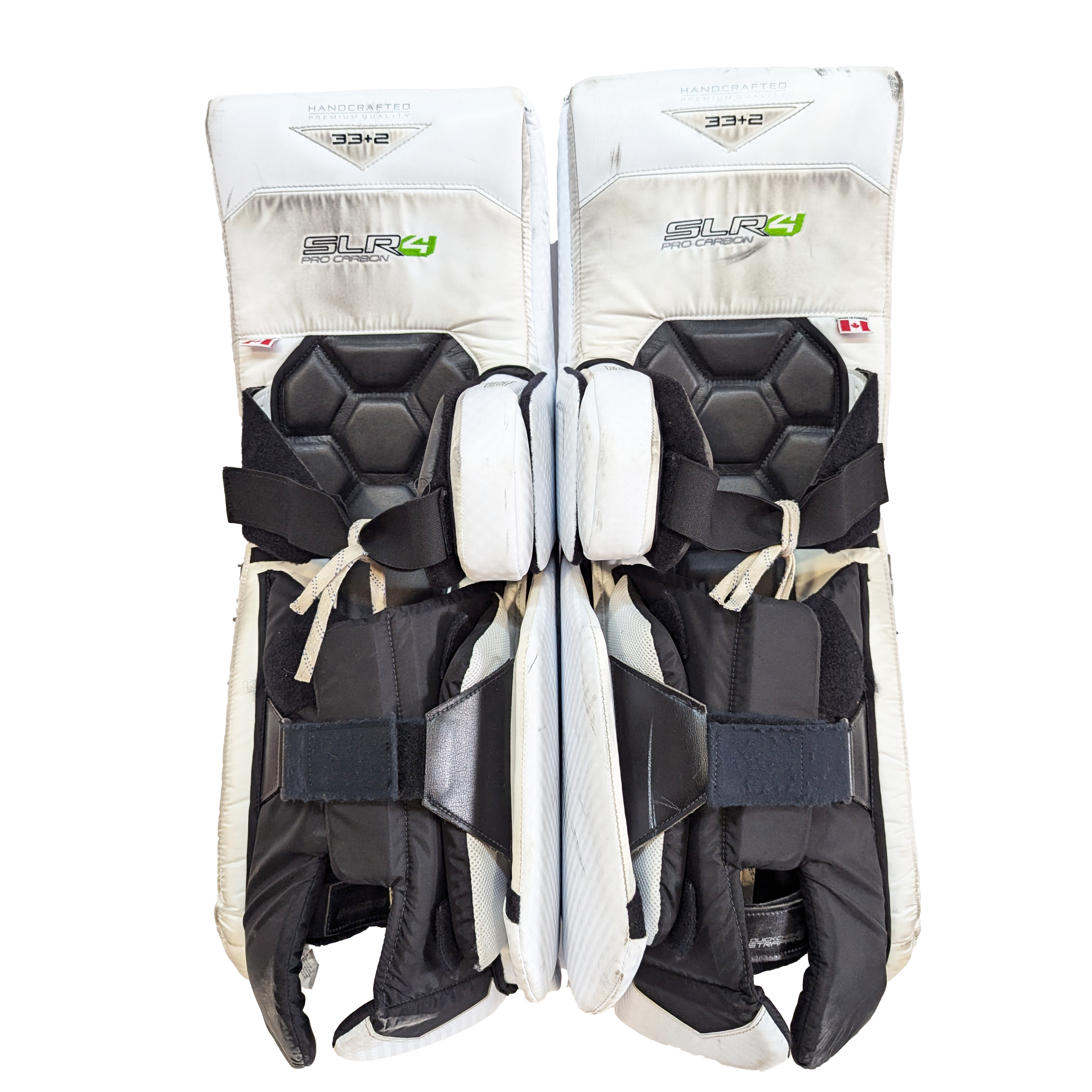 Vaughn Ventus SLR4 Pro Carbon - Used Pro Stock Goalie Pad Set (White/Black)