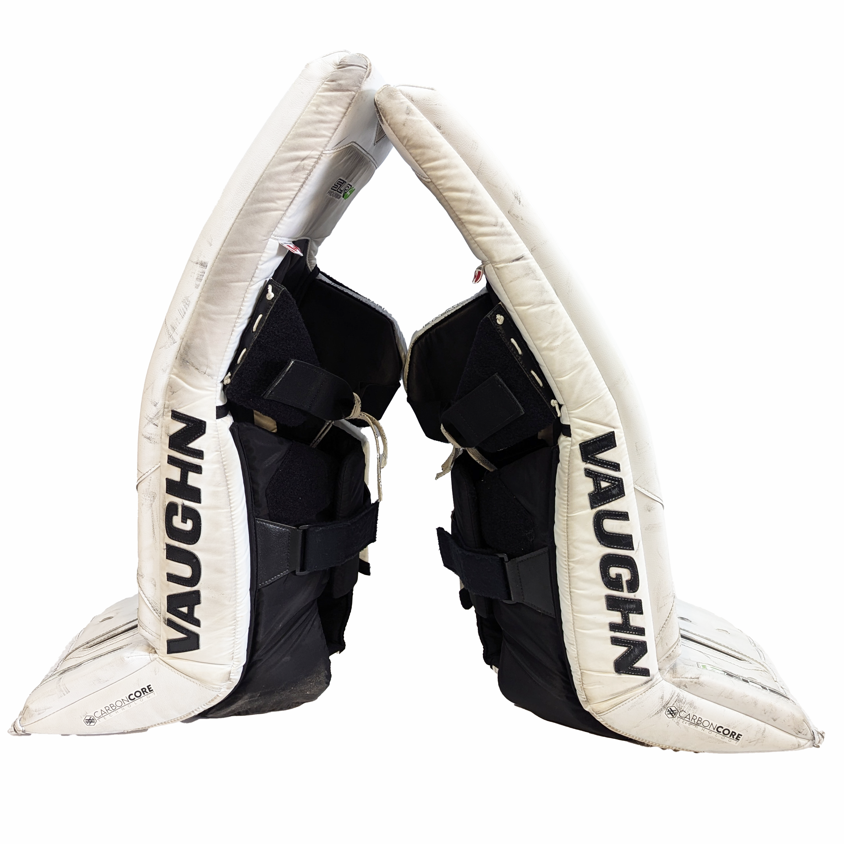 Vaughn Ventus SLR4 Pro Carbon - Used Pro Stock Goalie Pad Set (White/Black)