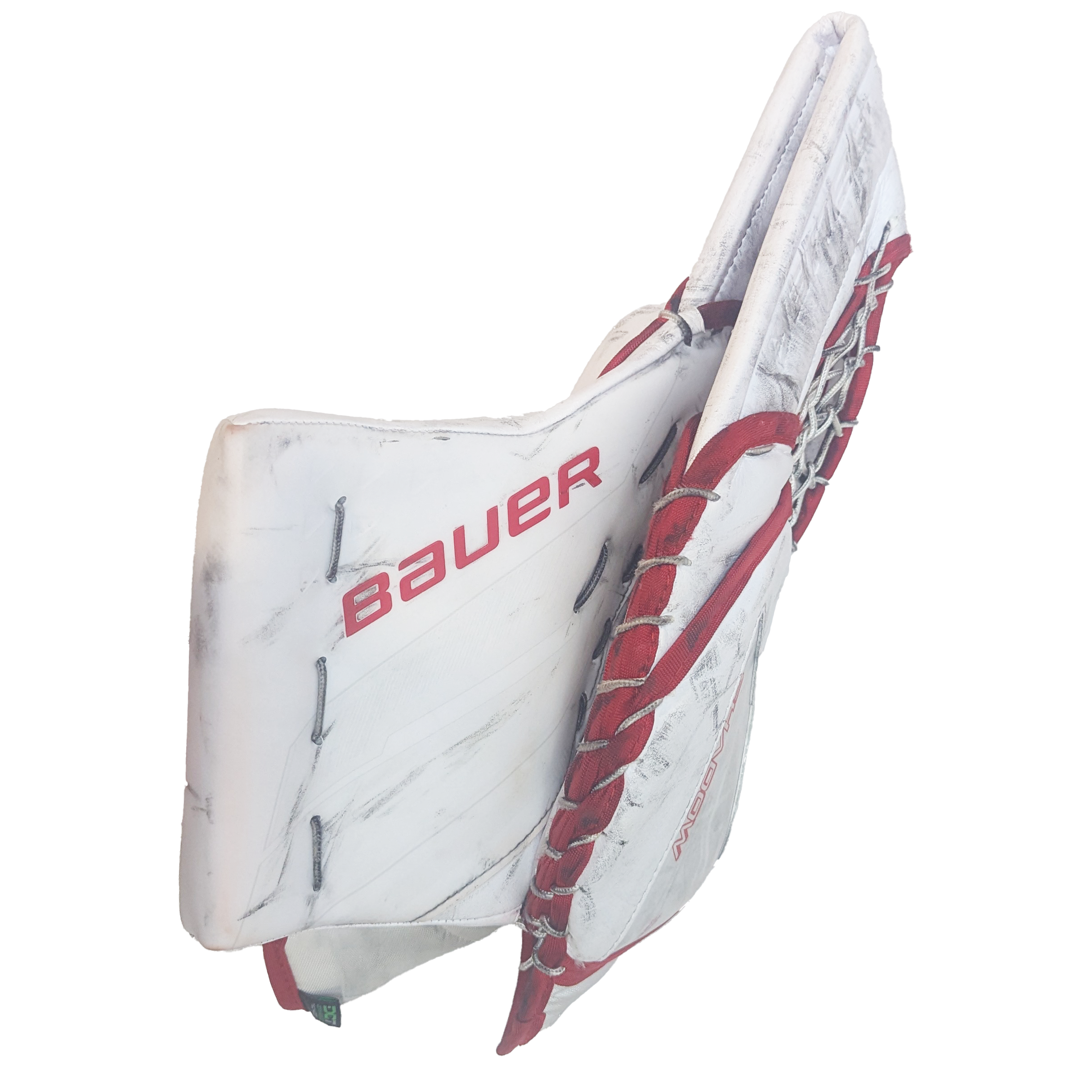 Bauer Supreme Shadow - NCAA Used Pro Stock Goalie Glove (White/Red)
