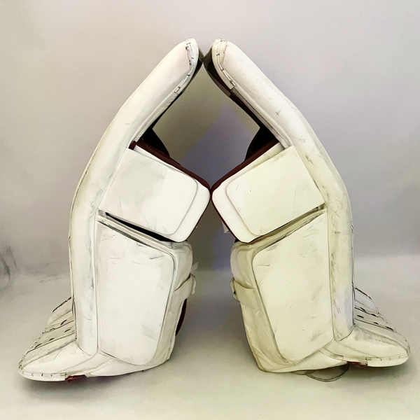 CCM Premier II - Used Pro Stock Goalie Pads (White/Maroon)