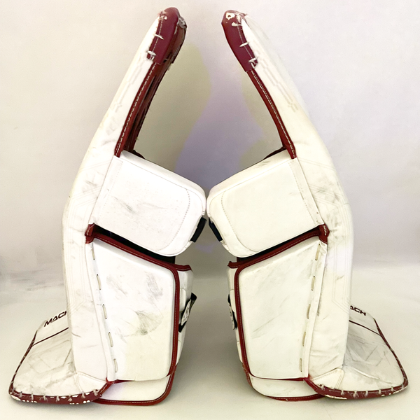 Bauer Supreme Mach - Used Pro Stock Goalie Pads (White/Maroon)