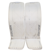 Bauer Supreme Mach - USHL Used Pro Stock Goalie Pads (White/Silver)