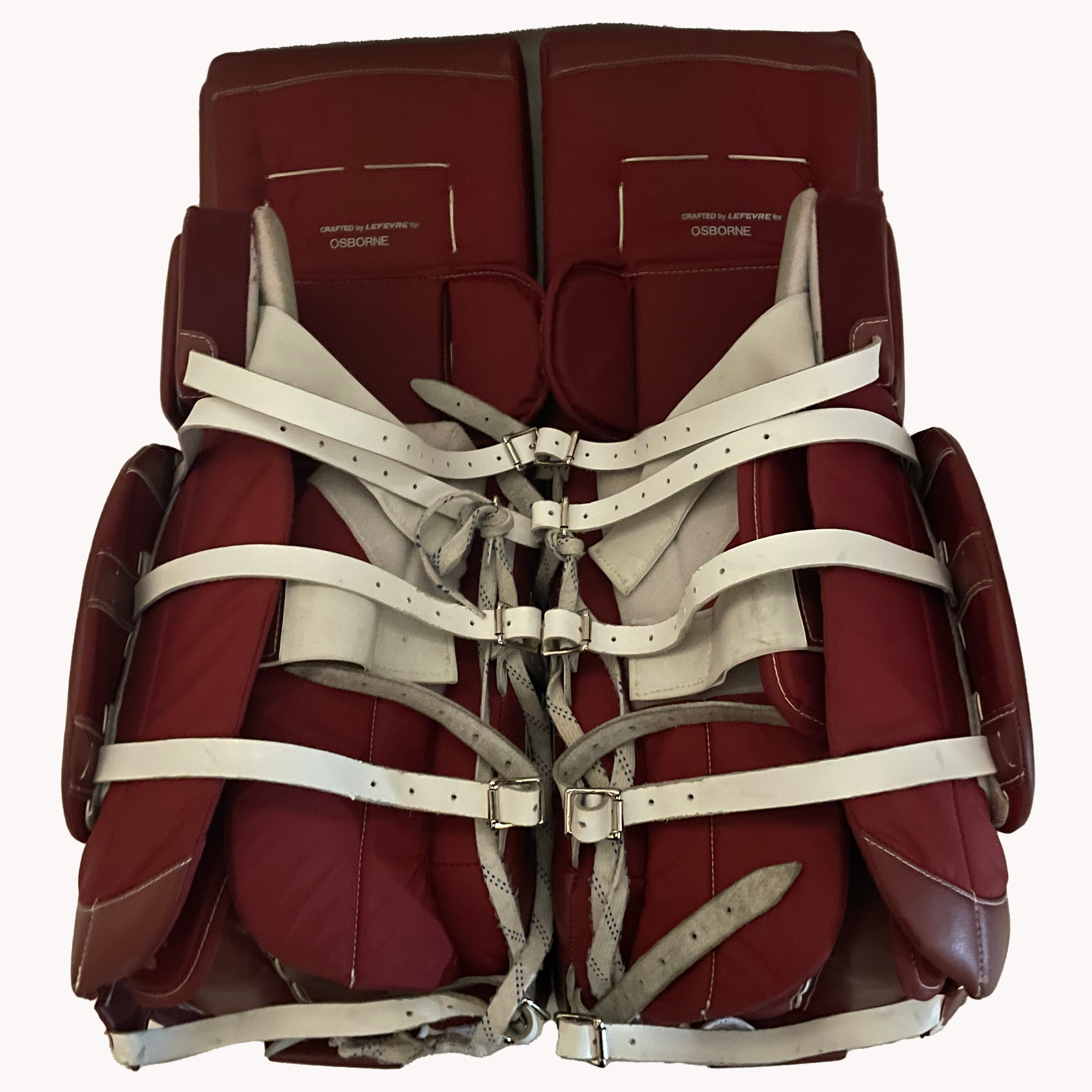 True L12.2 - Used NCAA Pro Stock Goalie Pads (Maroon/White)