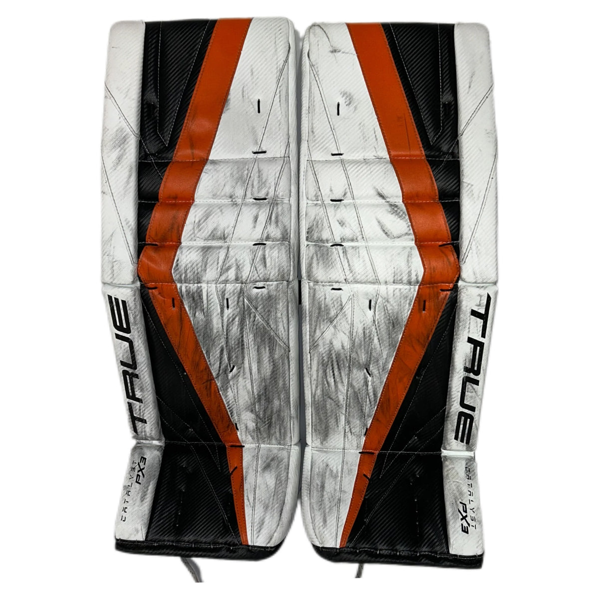 TRUE Catalyst PX3 - Used Pro Stock Goalie Pads (White/Black/Orange)