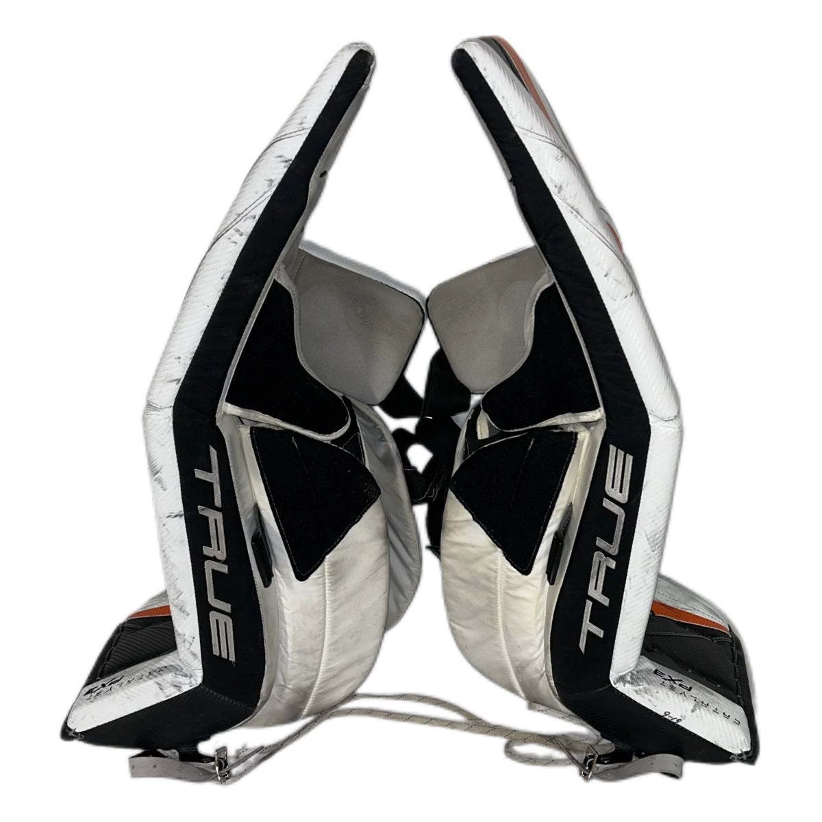 TRUE Catalyst PX3 - Used Pro Stock Goalie Pads (White/Black/Orange)