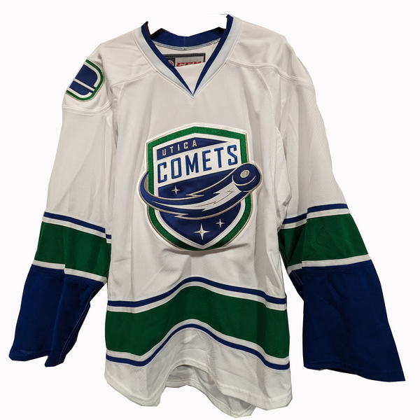 AHL - Utica Comets Away Jersey (White/Blue/Green)