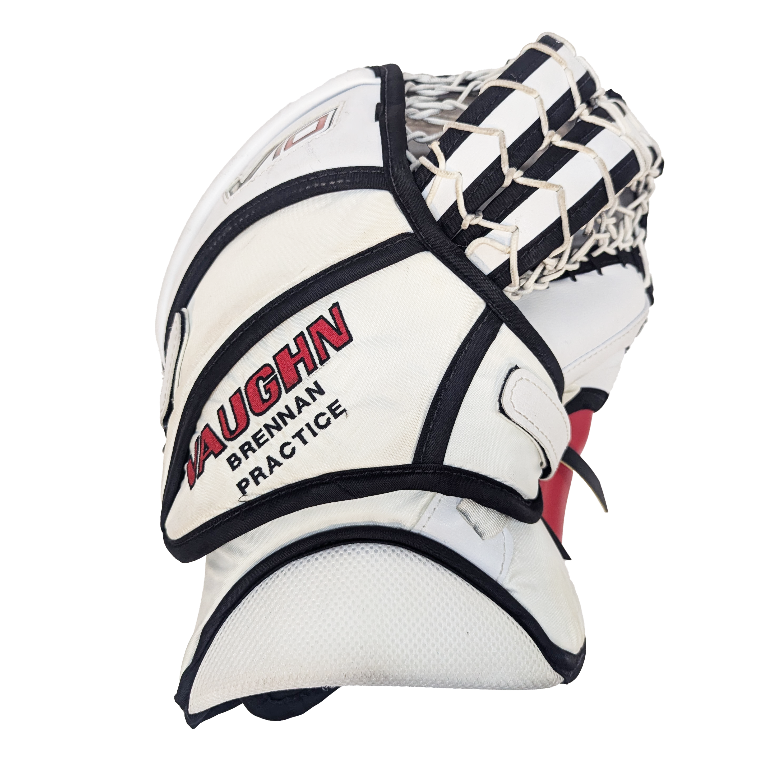 Vaughn Velocity V10 - Used Pro Stock Goalie Glove (White/Red/Black) *Practice Palm