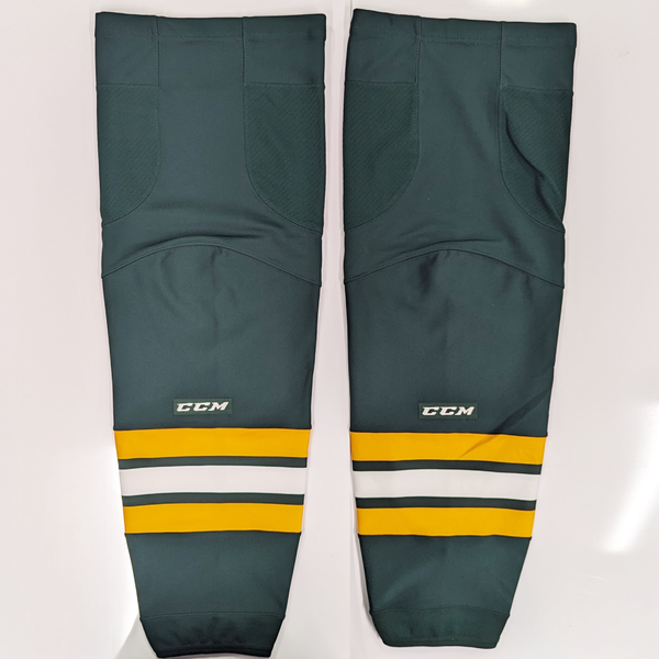 NCAA - Used CCM Hockey Socks (Green/White/Yellow)