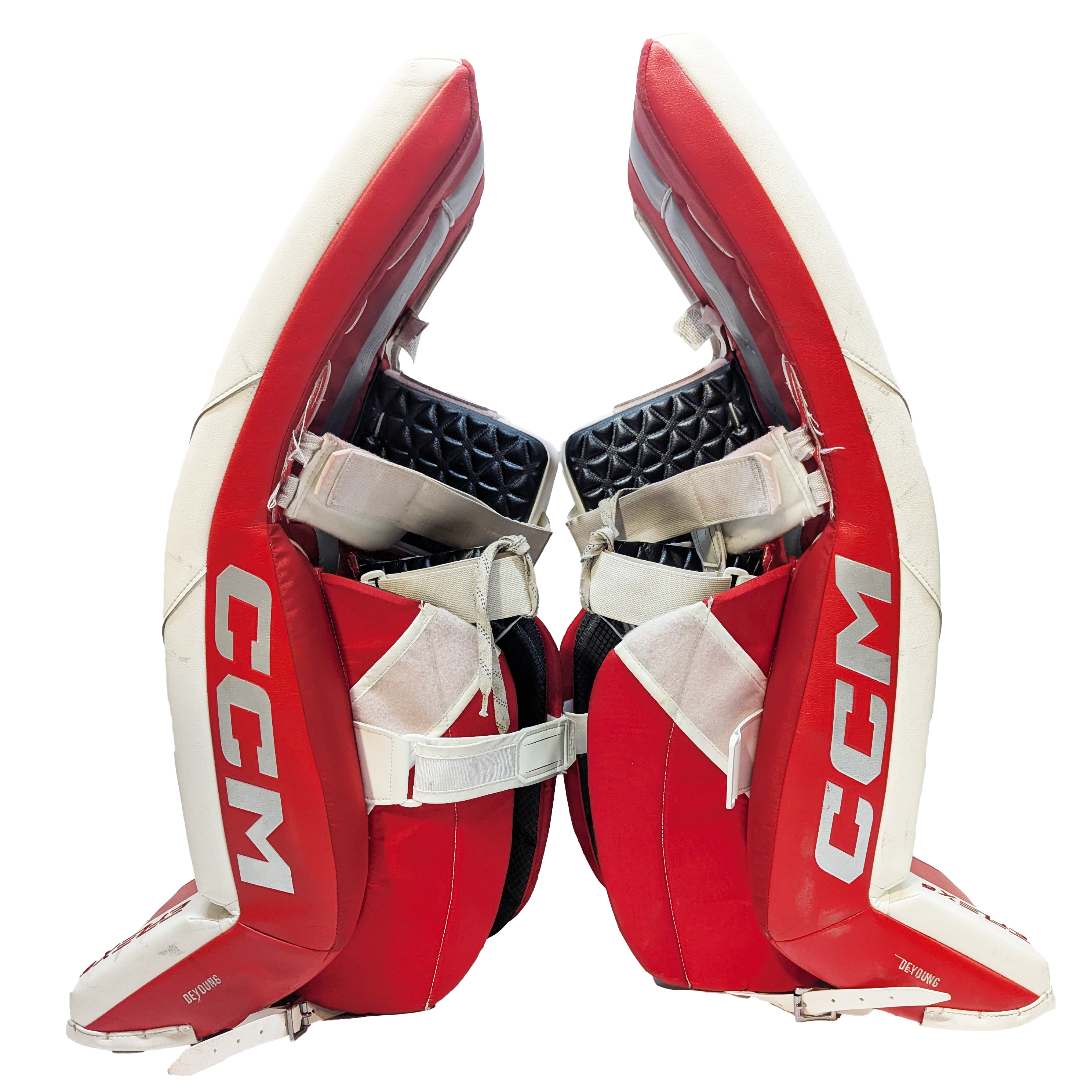Extreme Flex 6 - Used Pro Stock Goalie Pads (White/Red)