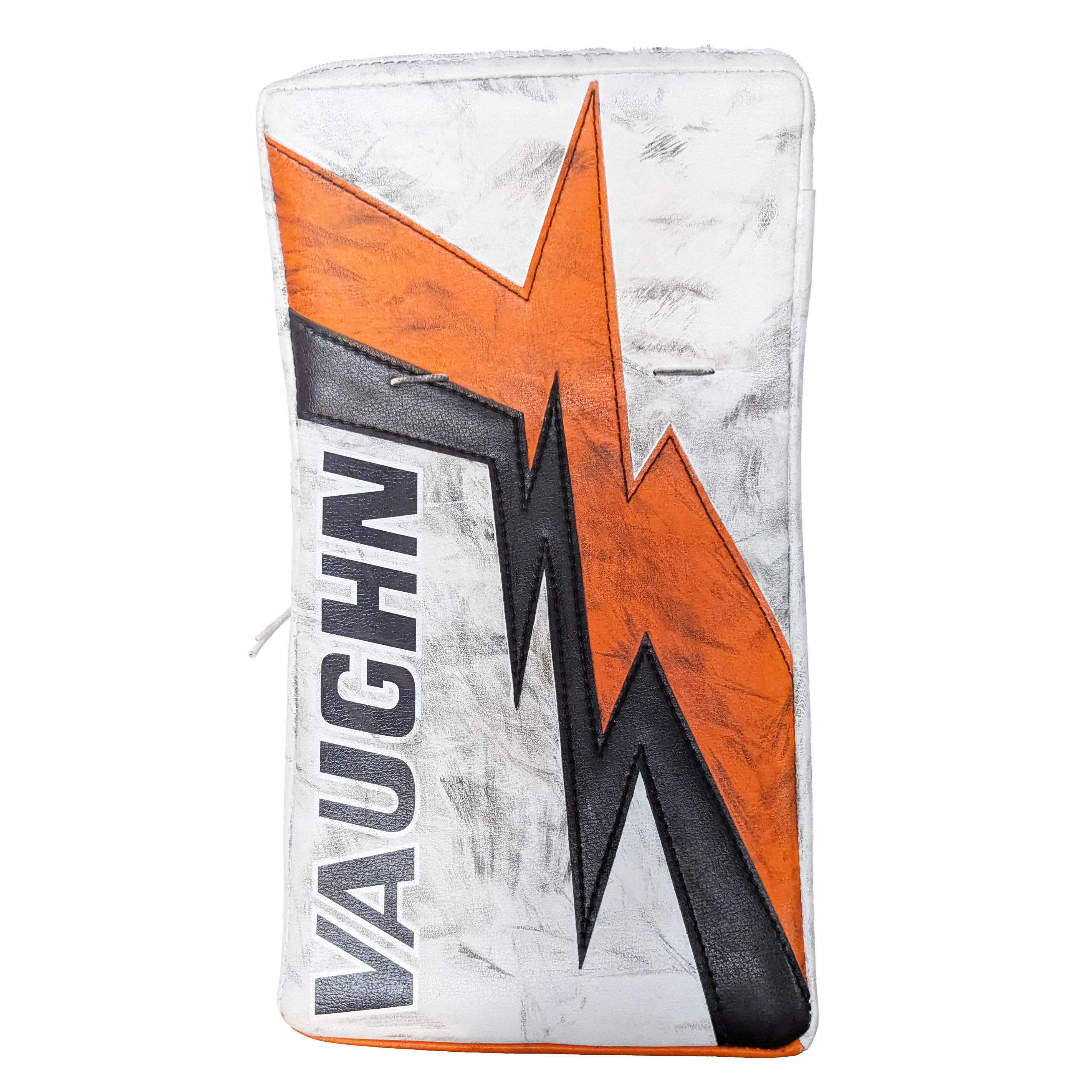 Vaughn Velocity V10 XP - Used Pro Stock Goalie Blocker (White/Orange)