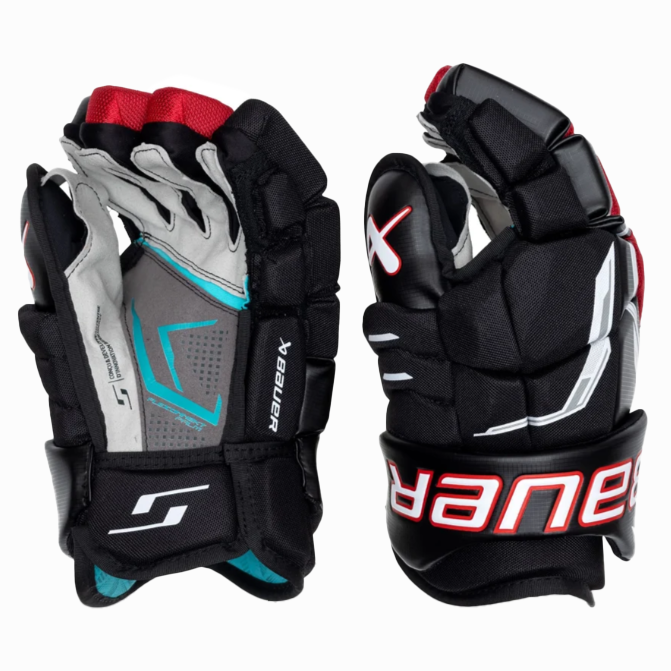 Bauer Supreme F40 Hockey Gloves - Senior (Black/Red)