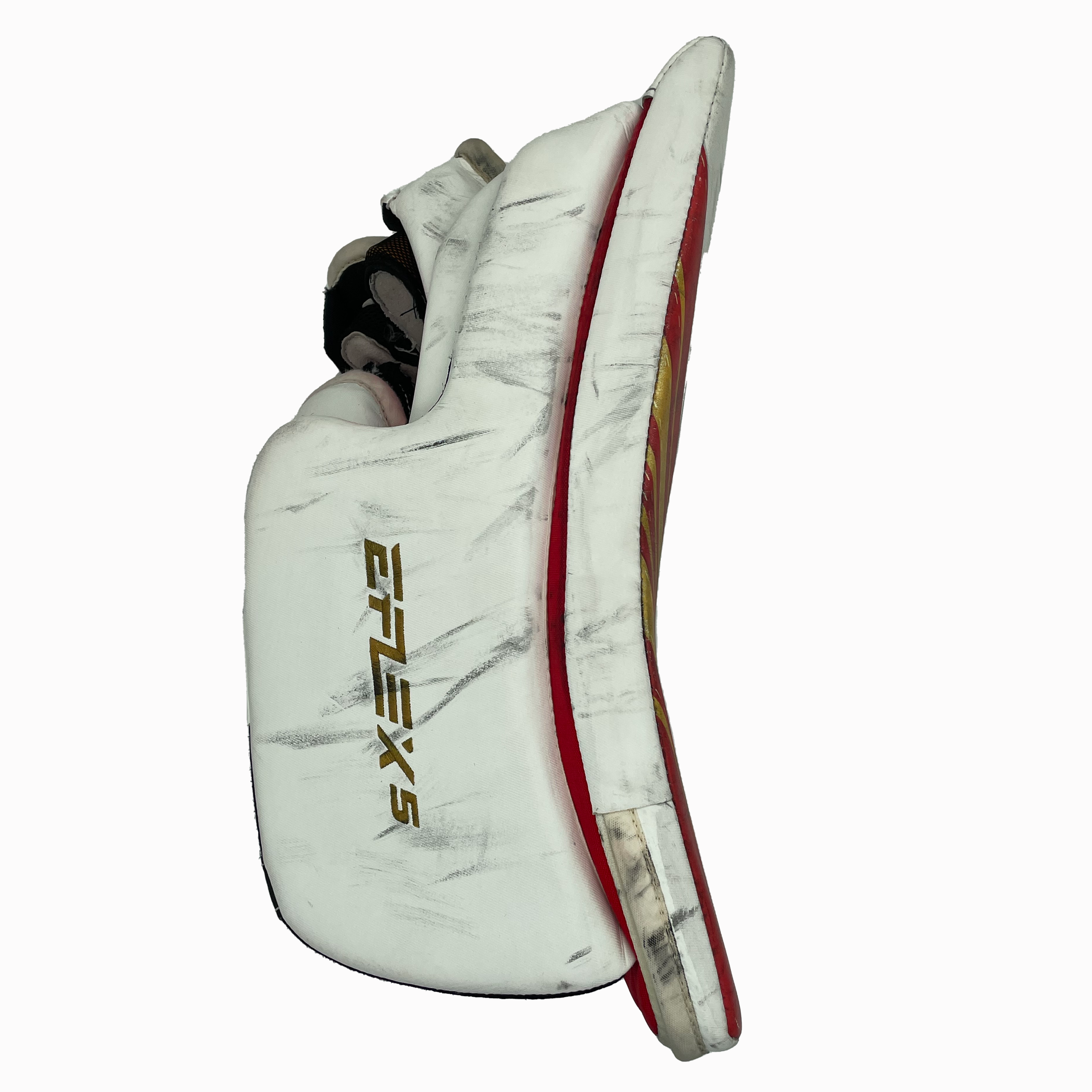 CCM Extreme Flex 5 - Used Pro Stock Goalie Set (White/Red/Yellow)