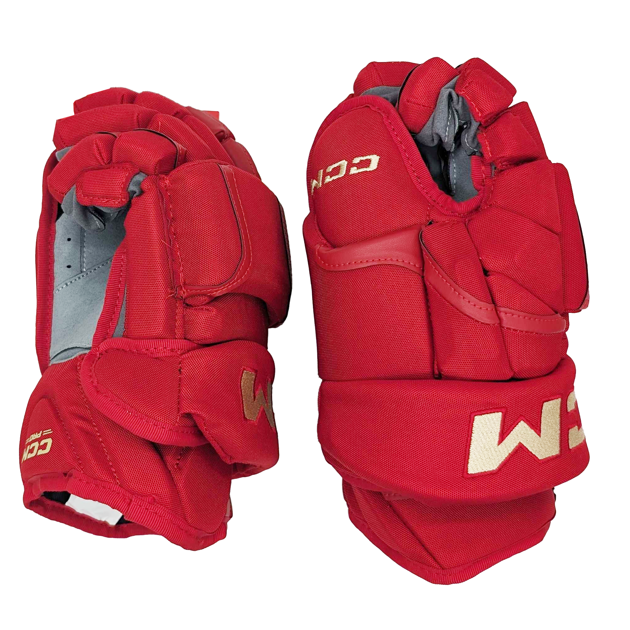 CCM HG12PP - NHL Pro Stock Glove - Calgary Flames (Red/Gold Heritage)