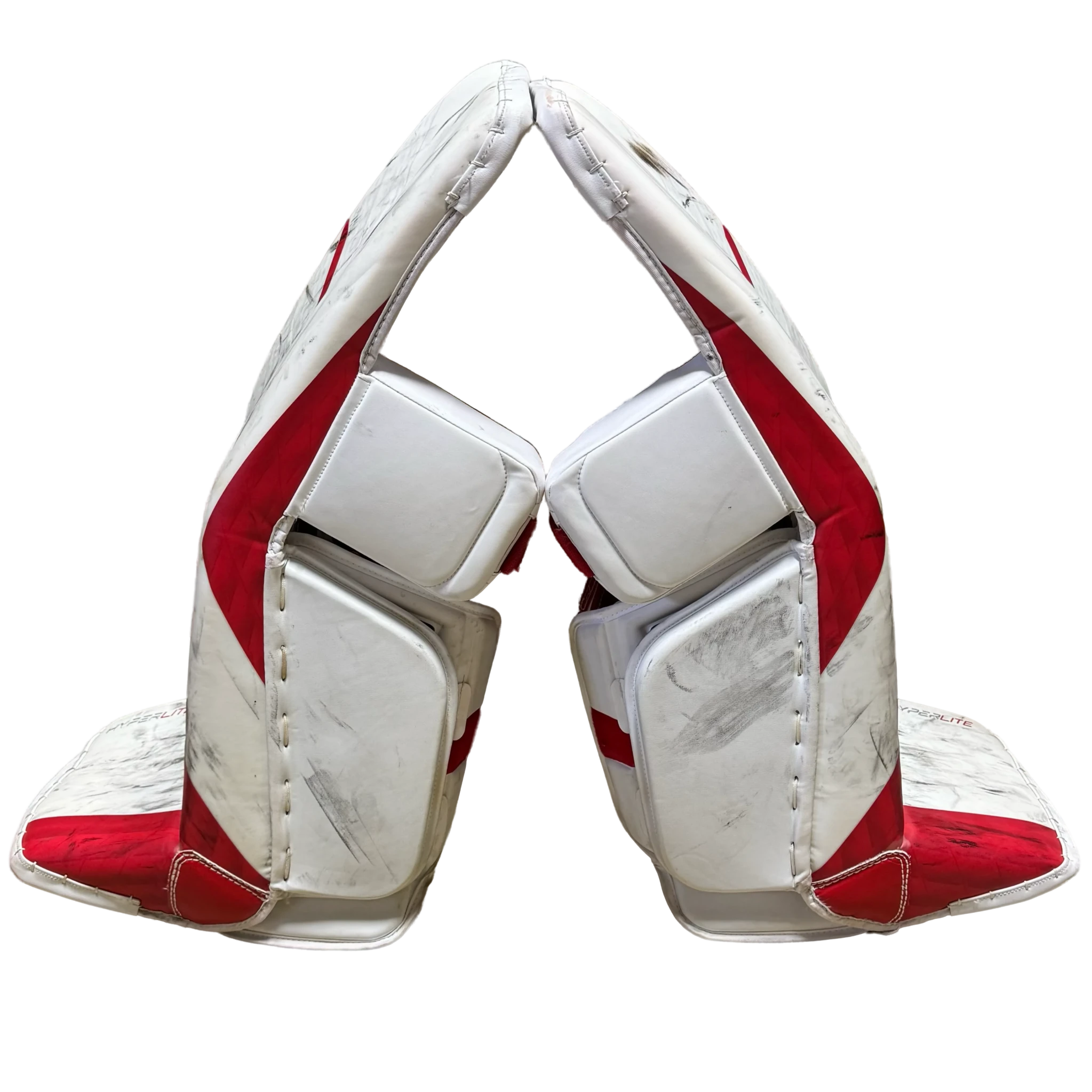 Used - Bauer Vapor Hyperlite Pro Stock Goalie Pads (White/Red)