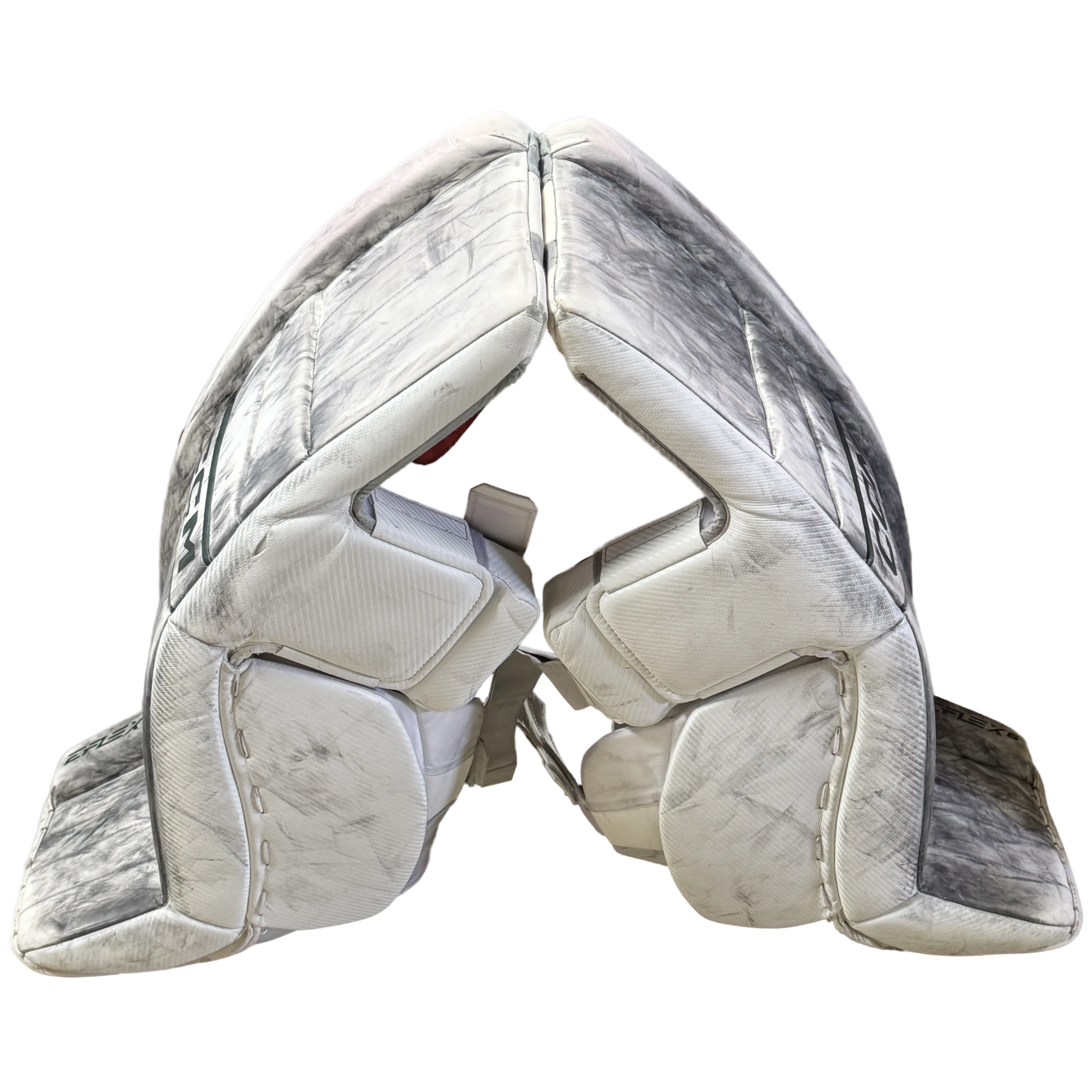Extreme Flex 6 - Used Pro Stock Goalie Pads (White/Green) #1