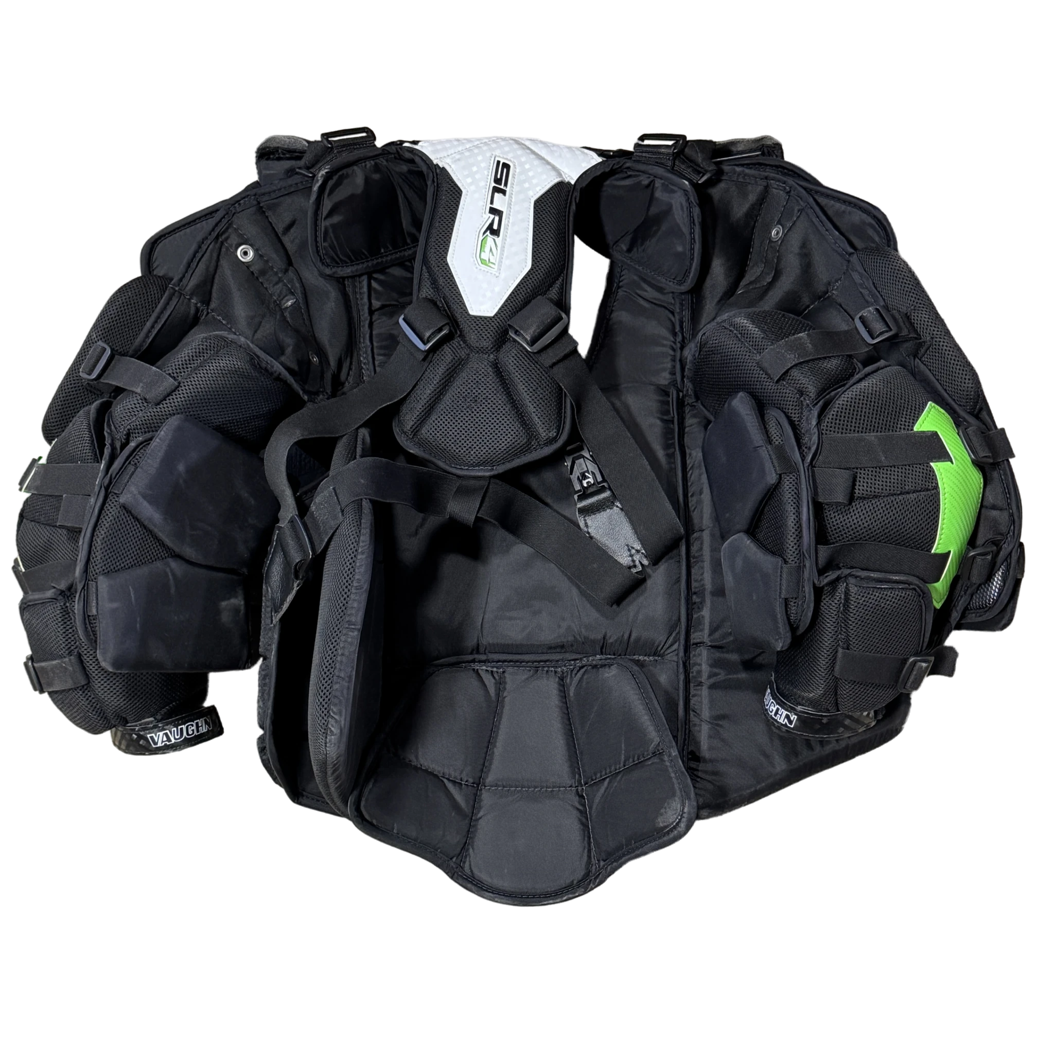 Vaughn Ventus SLR4 Pro Carbon - Used Pro Stock Goalie Chest Protector (Black/Green)
