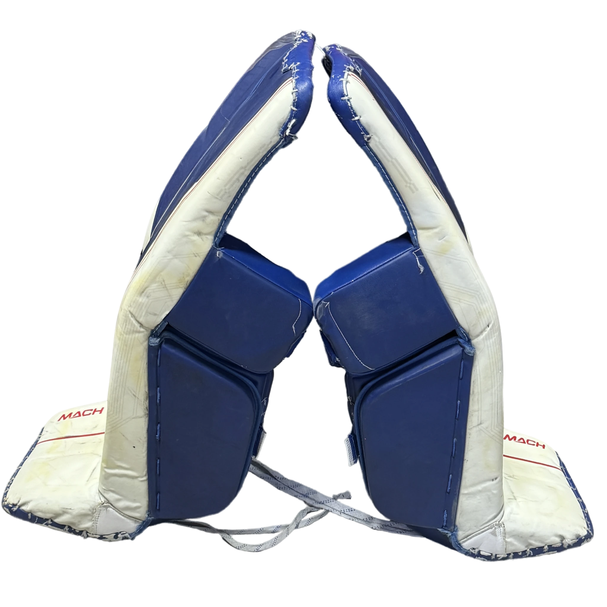 Bauer Supreme Mach - Used Pro Stock Goalie Pads (Blue/White/Red)