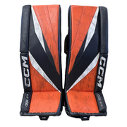 CCM Axis F9 - Used Intermediate Pro Stock Goalie Pads (Orange/Black/White)
